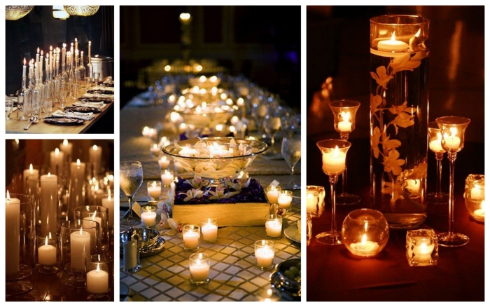 dekoracje świece na stole